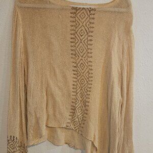 Raw cotton tribal long sleeved top
